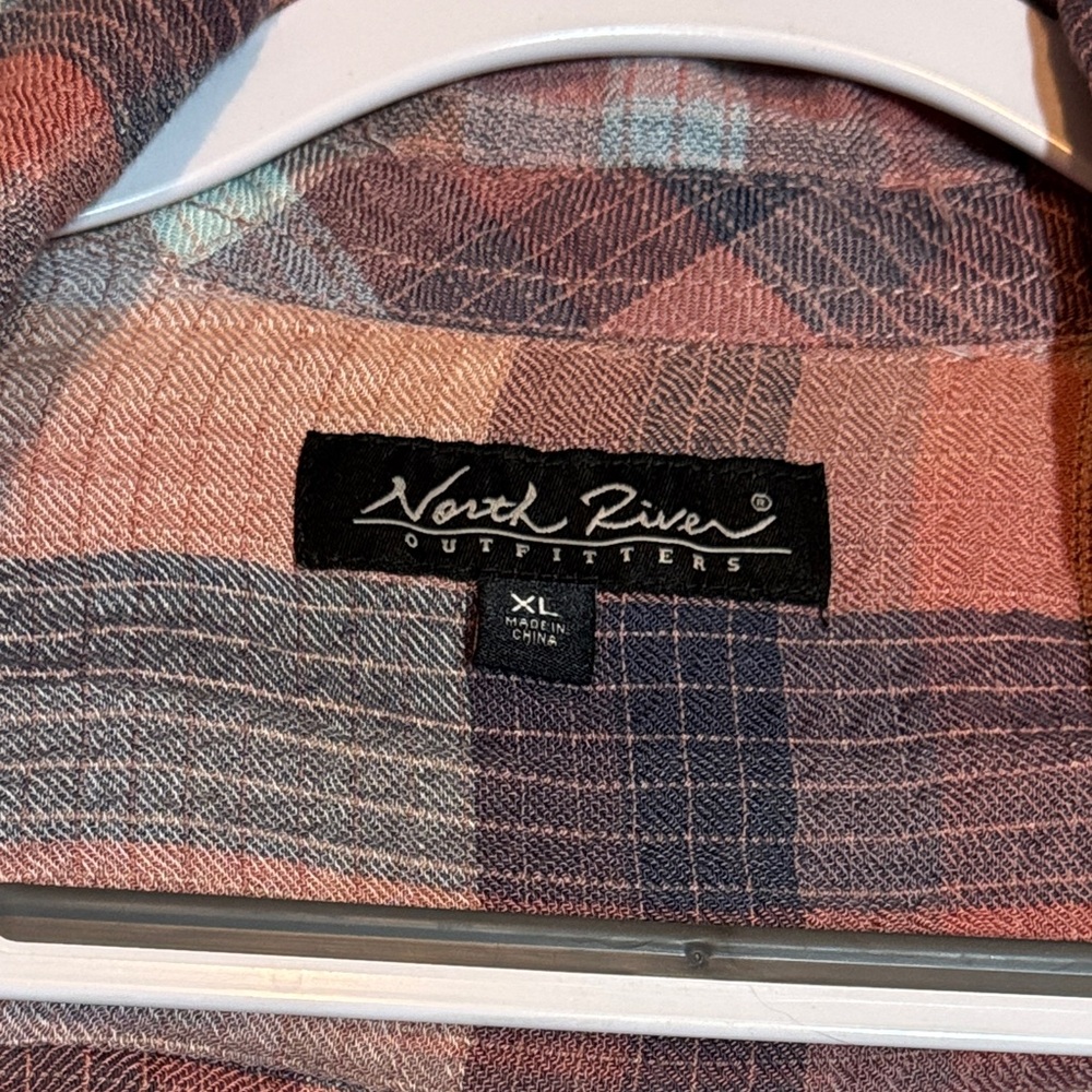 North River Women's Plaid Button Down Shirt - Pink and Blue